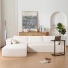 112"Modular Sectional Sofa with Free Side Table,Wide Seat,Fully Compressed,Wrinkle-resistant Boucle Fabric Couch with Chaise,Free Combination
