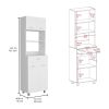Caribe Microwave Cabinet, Four Legs, One Drawer, Double Door, One Shelf -White