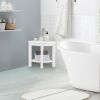 Heavy Duty Corner Shower Bench Stool with Storage Shelf for Shaving Legs