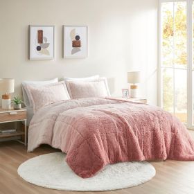 Ombre Shaggy Long Fur Comforter Mini Set (Color: as pic)
