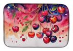 Colorful Cherries Dish Drying Mat Absorbent Dish Drying Mat Pad for Kitchen Counter Dish Drainer Mat for Countertop, 14 x 21", Multicolor