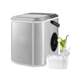 Portable Countertop Ice Maker with Self-Cleaning for Home/Office (type: Ice Maker, Color: silver)