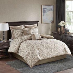 8 Piece Jacquard Comforter Set (Color: as pic)