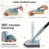 3 in 1 Shower Cleaning Brush - 180° Rotatable Bathroom Cleaning Brush with 50 inch Long Handle