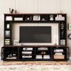 U-Can 95.5" W Wall Unit Entertainment Center with Bookshelves for TVs up to 80", Modern TV Stand Media Console with Cabinets