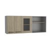 Hasselt Wall Cabinet, Double Door, Glass Cabinet, Rack -Light Pine