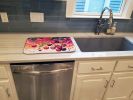 Colorful Cherries Dish Drying Mat Absorbent Dish Drying Mat Pad for Kitchen Counter Dish Drainer Mat for Countertop, 14 x 21", Multicolor