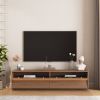 Floating TV Stand Wall Mounted with 16 Color LEDs,68" Modern TV Stand, Floating TV Cabinet Entertainment Center for 55 60 65 Inch TV,Wood