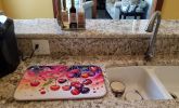 Colorful Cherries Dish Drying Mat Absorbent Dish Drying Mat Pad for Kitchen Counter Dish Drainer Mat for Countertop, 14 x 21", Multicolor